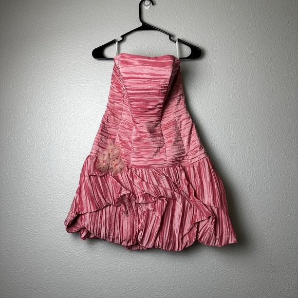 Vintage Jessica McClintock Gunne Sax Strapless Formal Mini Bubble Dress Size 7 - Picture 1 of 6